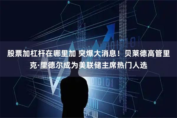 股票加杠杆在哪里加 突爆大消息！贝莱德高管里克·里德尔成为美联储主席热门人选